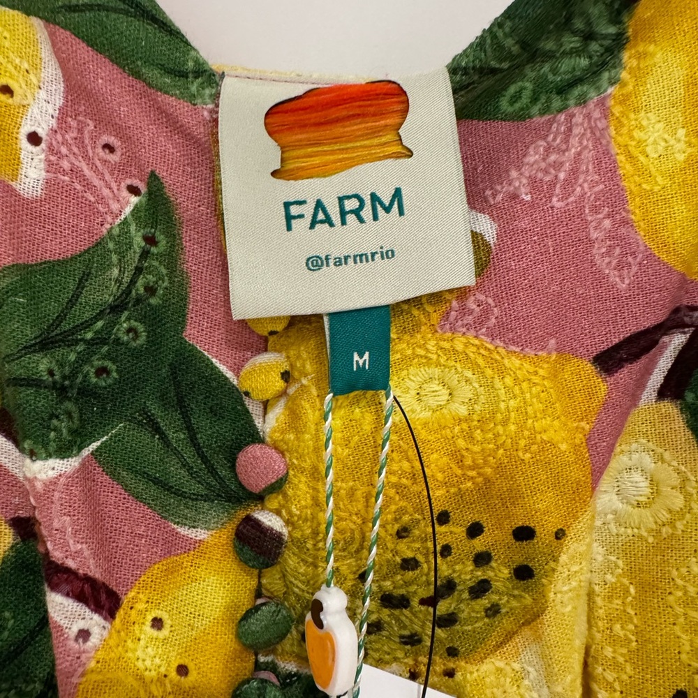NWT Farm Rio Lemon Ruffle Midi Dress - Picture 6 of 6